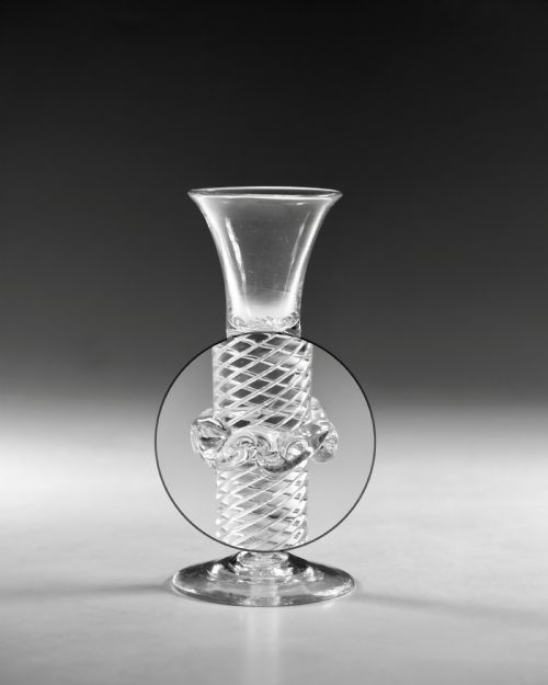 ANTIQUE WINE GLASS AIR TWIST ENGLISH C1755 - ADDITIONAL PHOTO 2