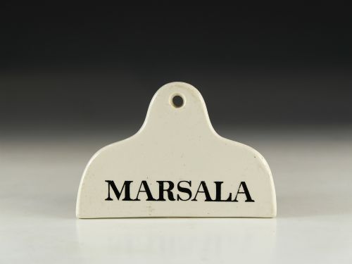 antique bin label marsala english mid 19th century - CATEGORY: ANTIQUE CERAMICS - DATED 19TH CENTURY