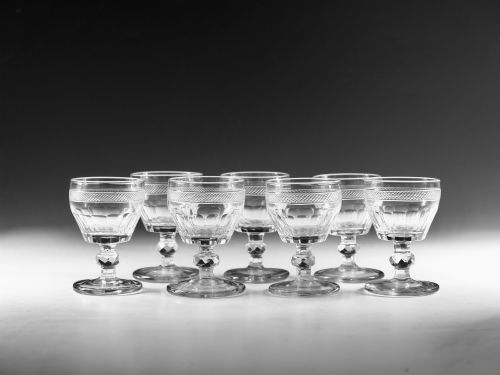 GEORGIAN IRISH PORT GLASSES C1820