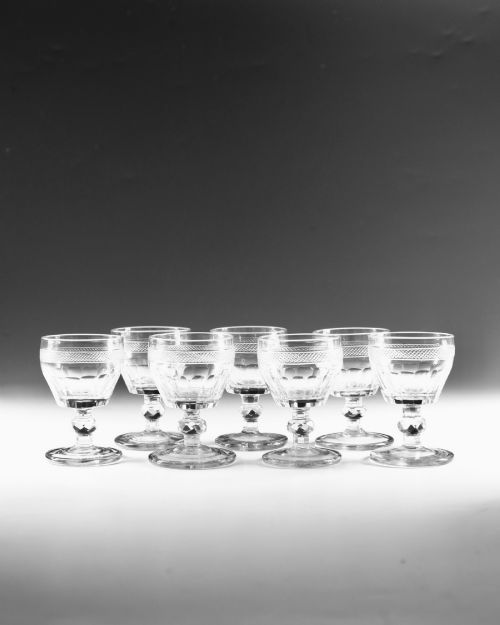 GEORGIAN IRISH PORT GLASSES C1820 - ADDITIONAL PHOTO 1
