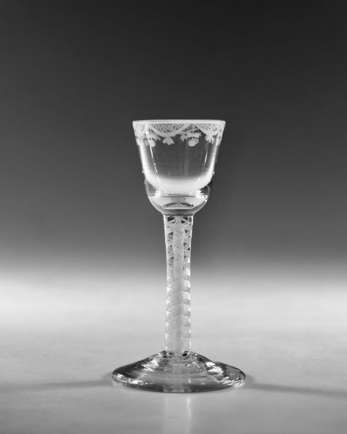 GEORGIAN WINE GLASS ENGLISH C1765 - ADDITIONAL PHOTO 1