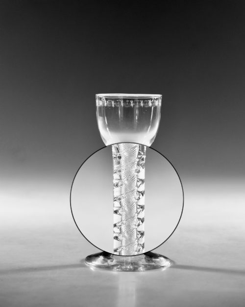 GEORGIAN WINE GLASS ENGLISH C1755 - ADDITIONAL PHOTO 2