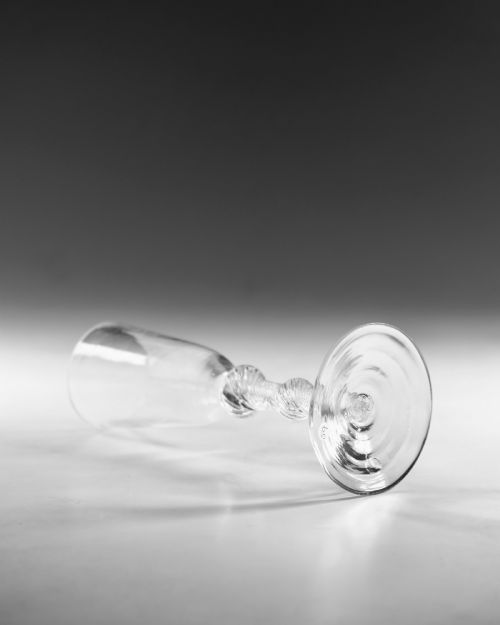 GEORGIAN ALE GLASS AIR TWIST ENGLISH C1755 - ADDITIONAL PHOTO 2