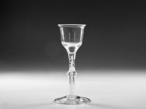 Georgian Opaque Twist Wine Glass English C1765