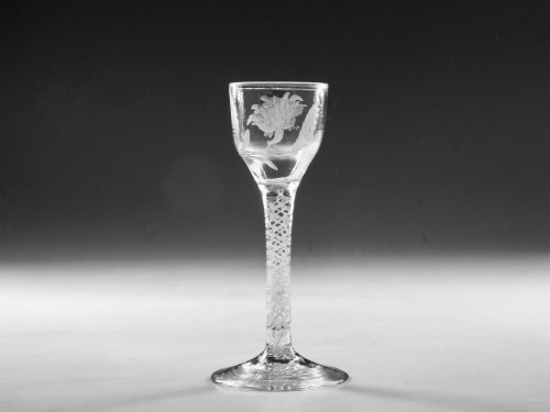 Georgian Opaque Twist Wine Glass English C1765