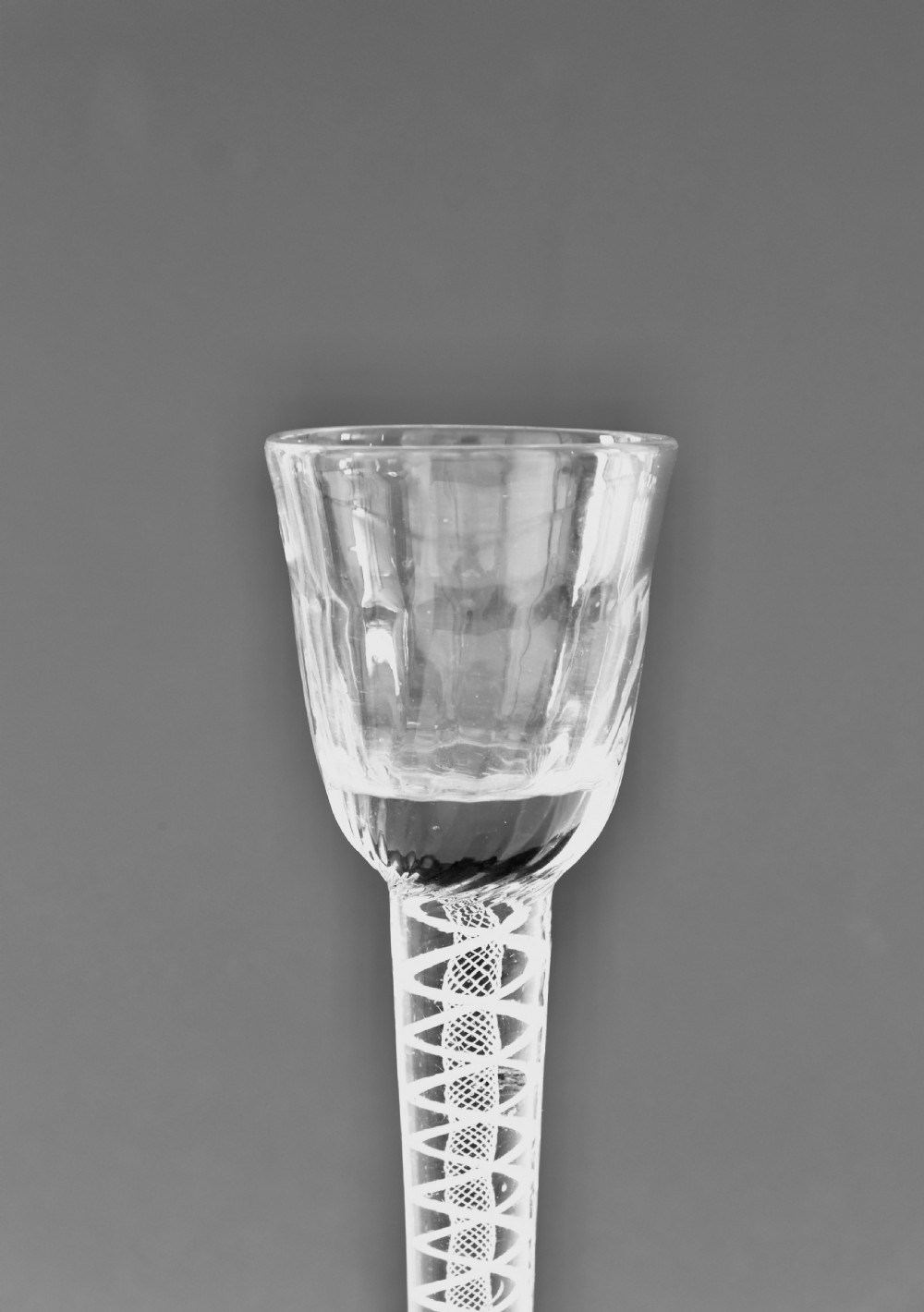 Double Series Opaque Twist Cordial Glass. English C1760. View II