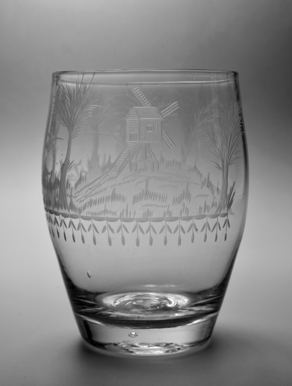 Pair of engraved Barrel-Shaped Tumblers English C1800. View V