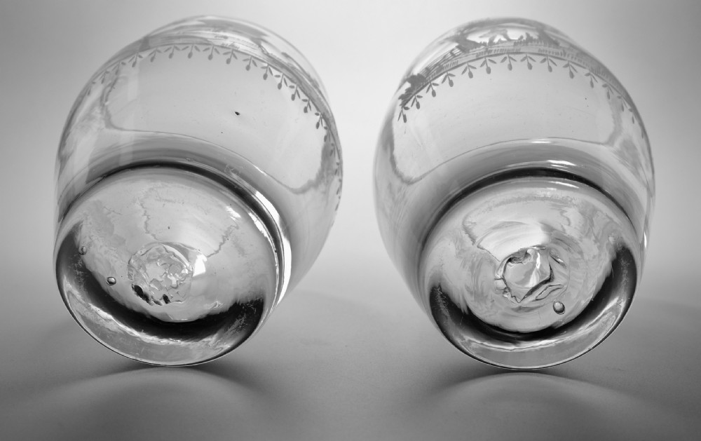 Pair of engraved Barrel-Shaped Tumblers English C1800. View VIII