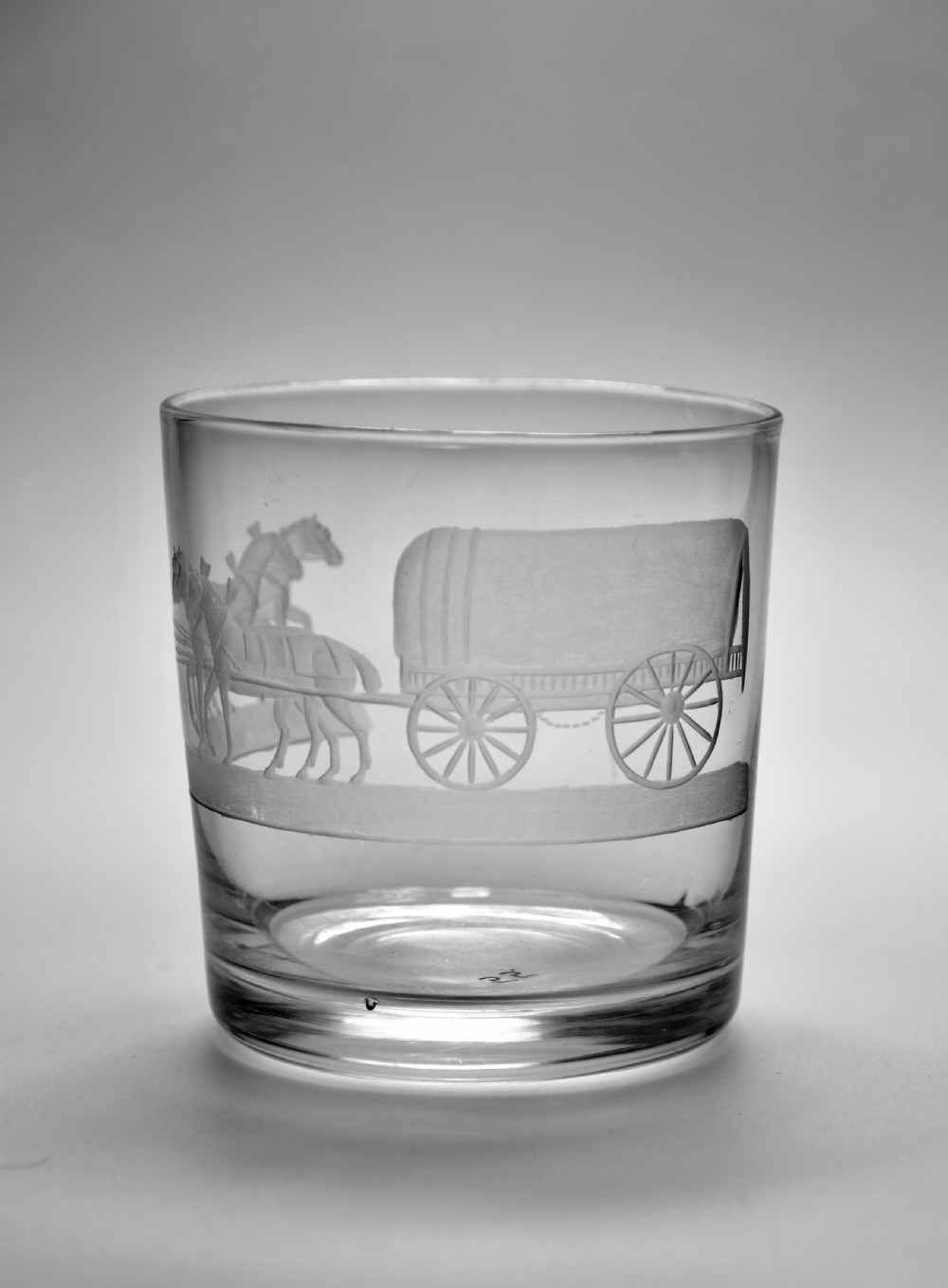 Tumbler Engraved Covered Wagon & Team of Four Horses C1820. View IV