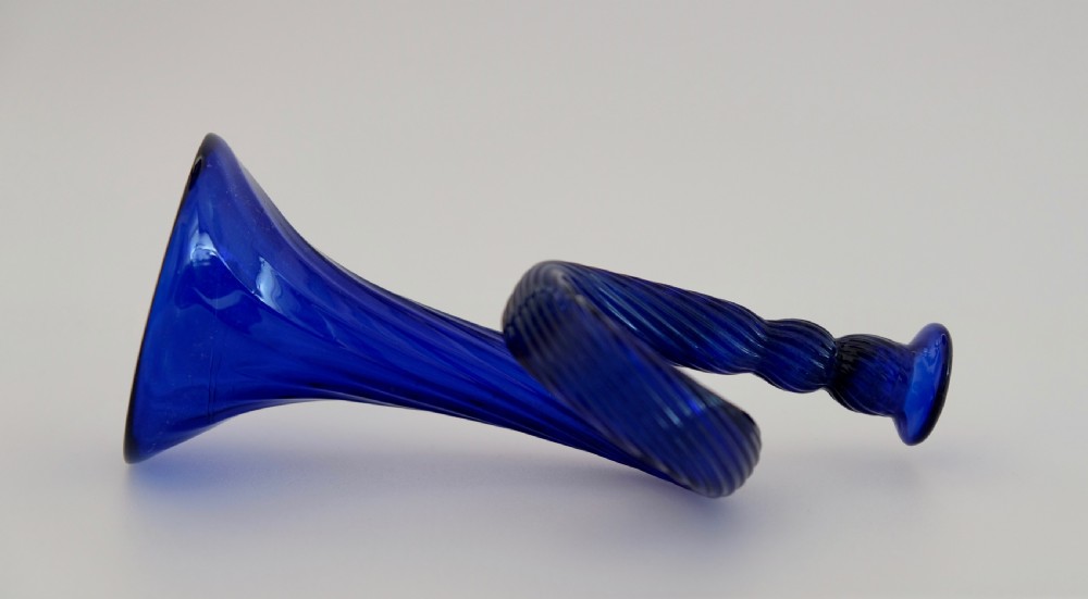 Blue wrythen bugle English C1840 View II