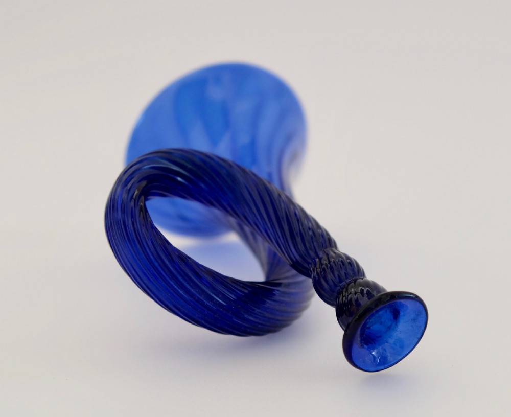 Blue wrythen bugle English C1840 View III