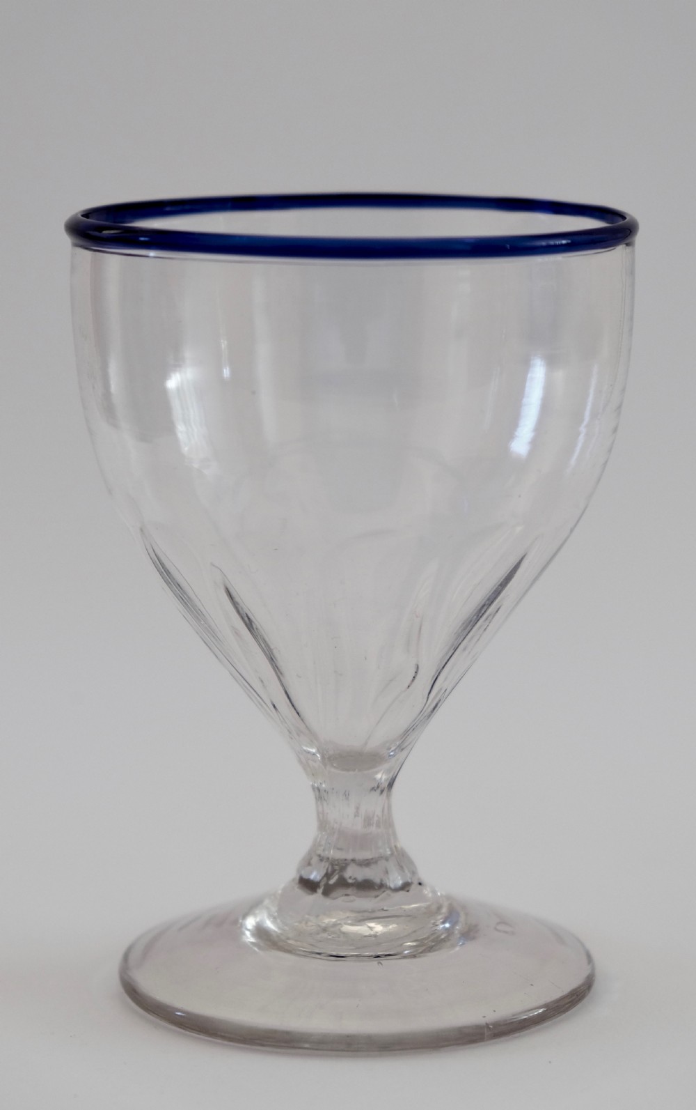 Panel moulded rummer with applied blue rim C1800. View II