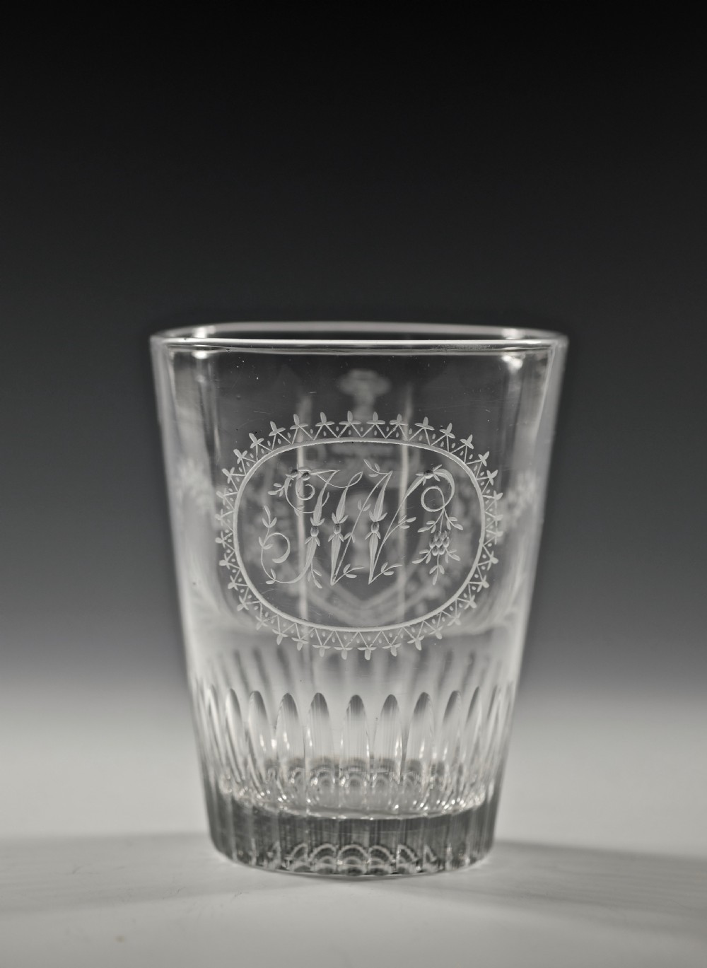 Large engraved heraldic tumbler English C1790 View IV