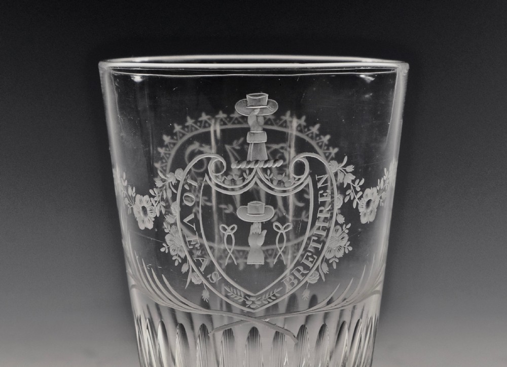 Large engraved heraldic tumbler English C1790 View VI