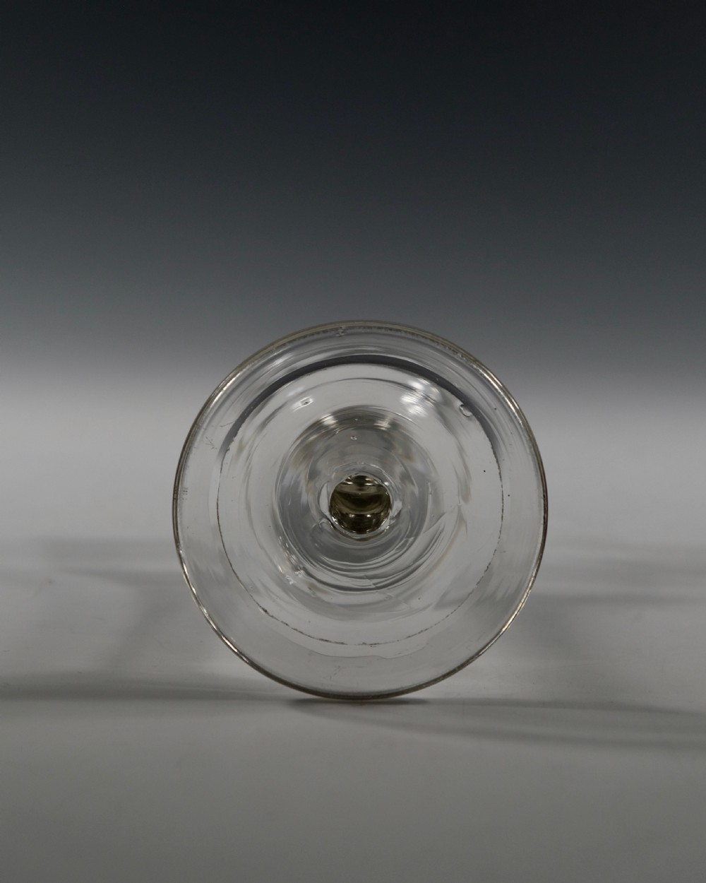 Plain stem wine glass with folded foot English C1760 View VI