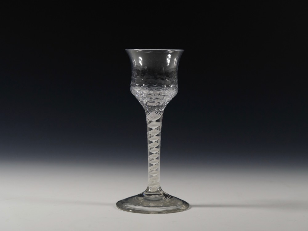 Double series opaque twist wine glass English C1765