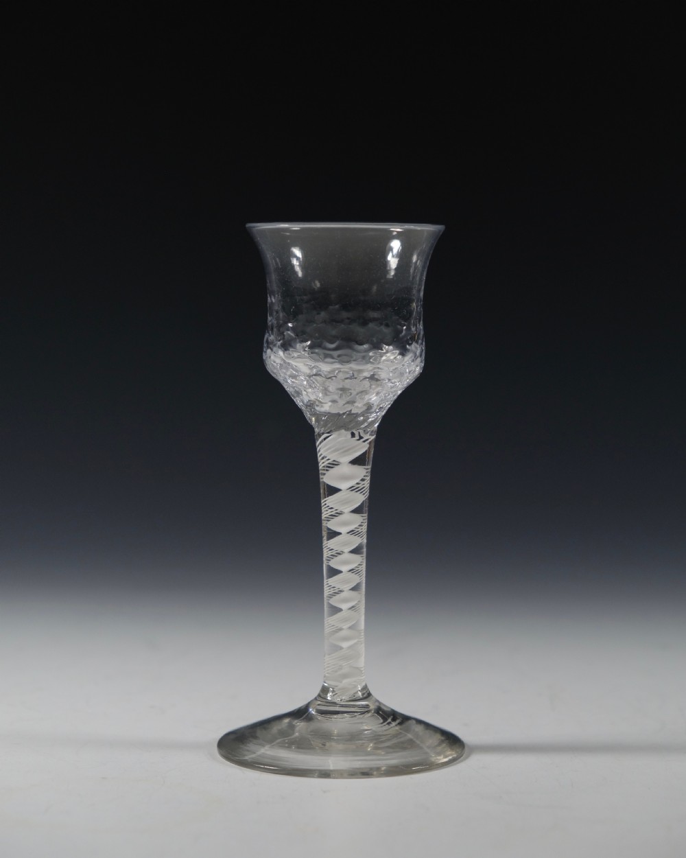Double series opaque twist wine glass English C1765 View II