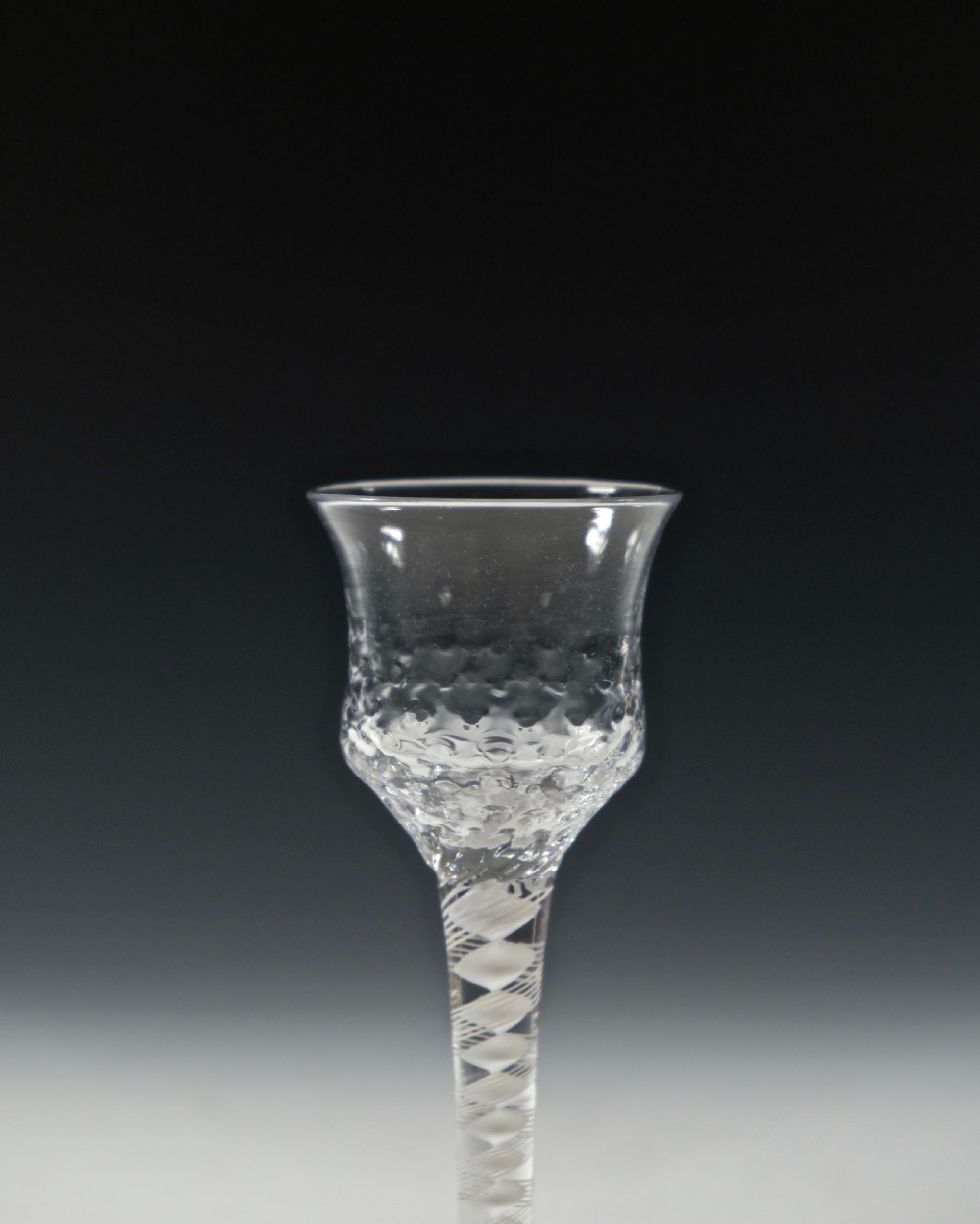 Double series opaque twist wine glass English C1765 View III
