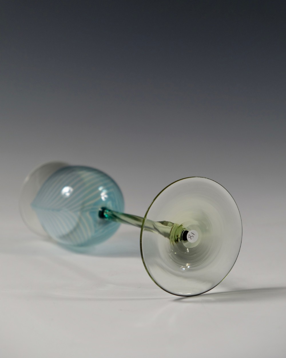 Wine glass with melted in pulled up threads C1899 View VI