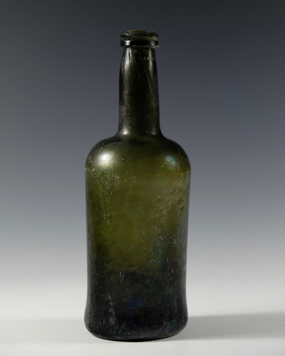 Dark green cylinder wine bottle English C1780 View II