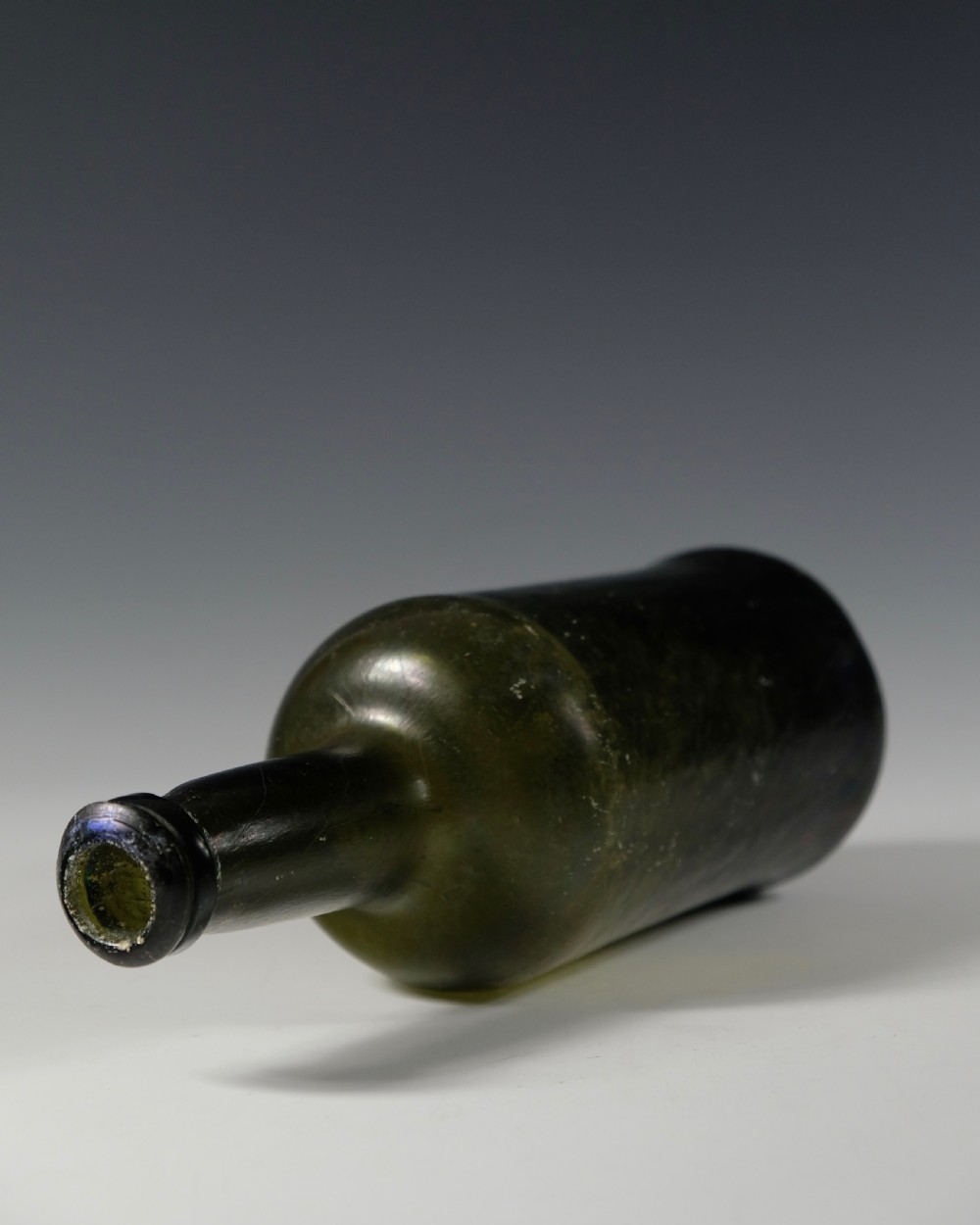 Dark green cylinder wine bottle English C1780 View III