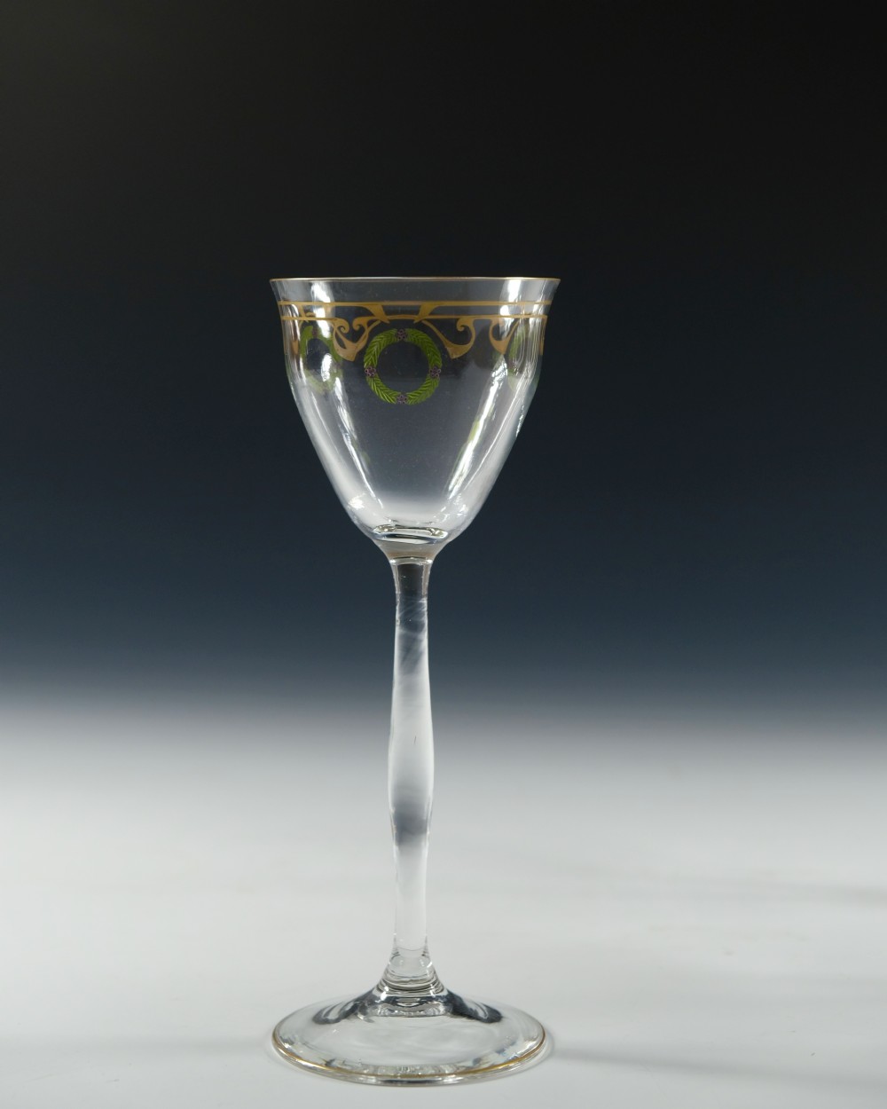 Set of six Theresienthal Enamelled wine Glasses C1905 View IV