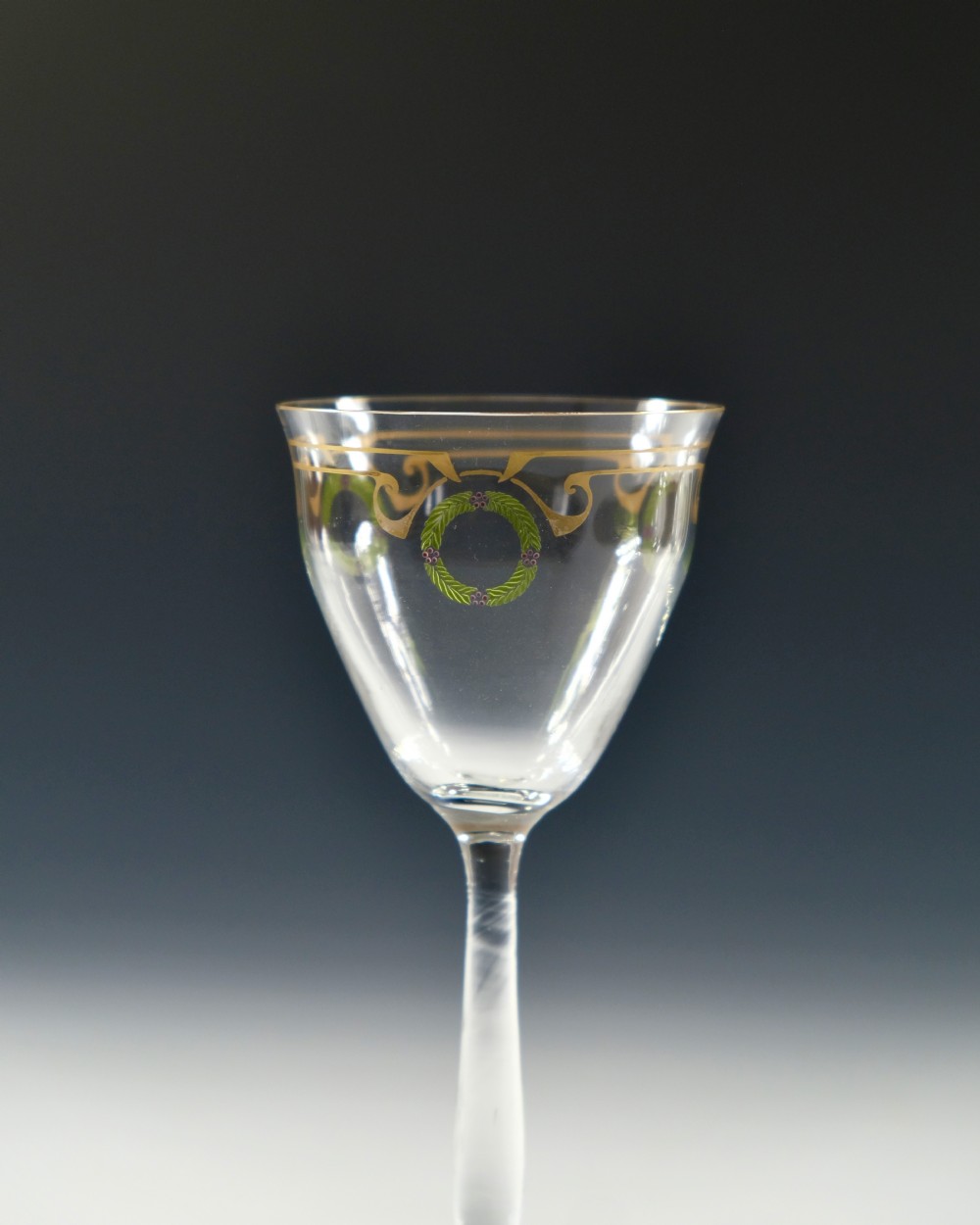 Set of six Theresienthal Enamelled wine Glasses C1905 View V