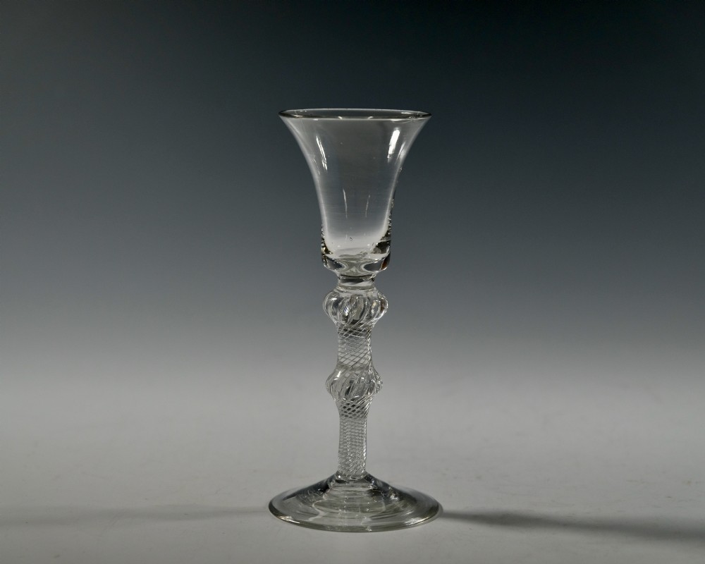 Double knopped air twist wine glass C1755