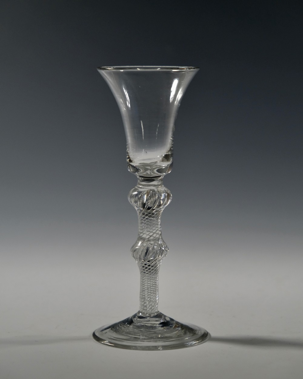 Double knopped air twist wine glass C1755 View II
