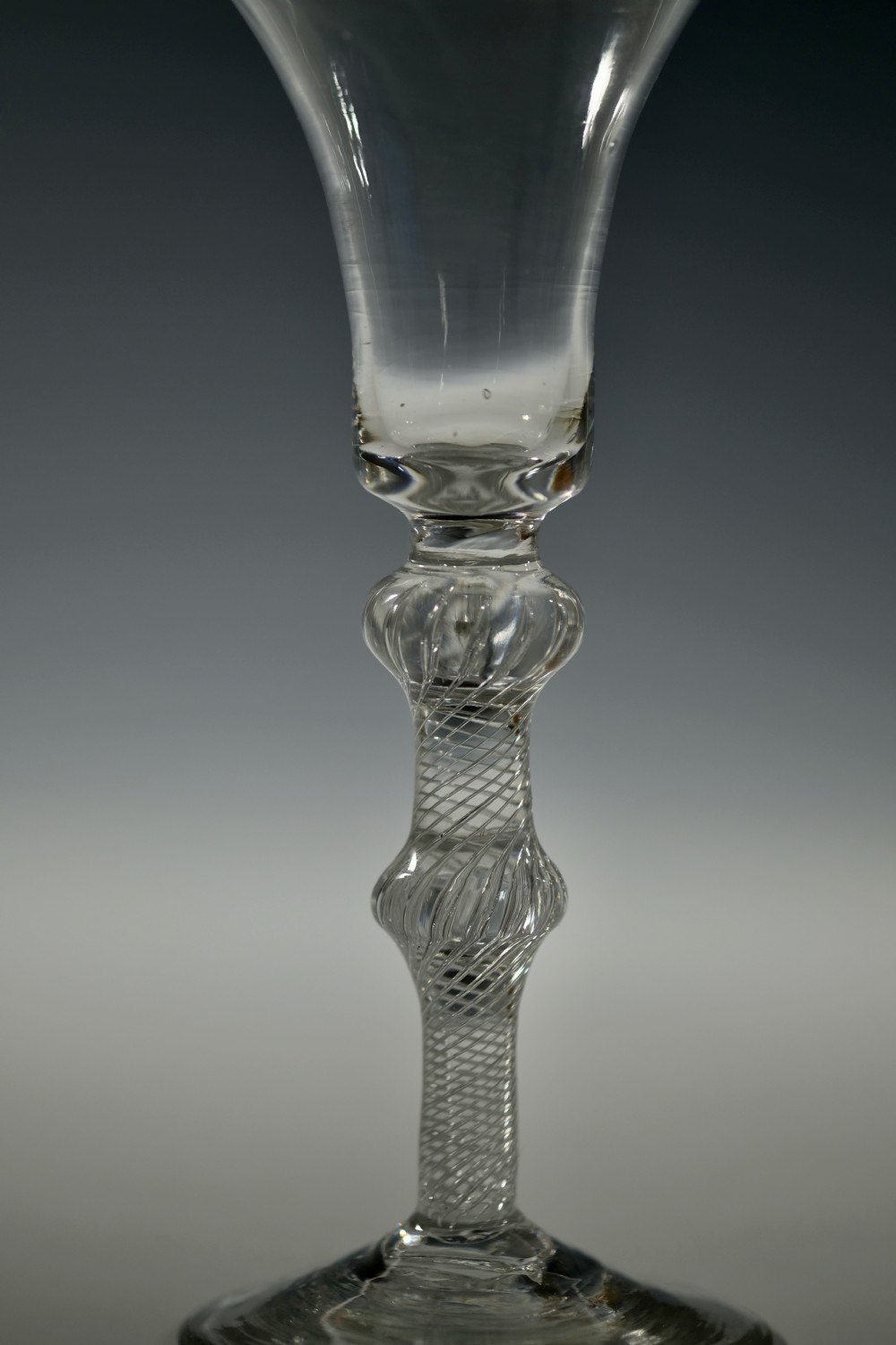 Double knopped air twist wine glass C1755 View III