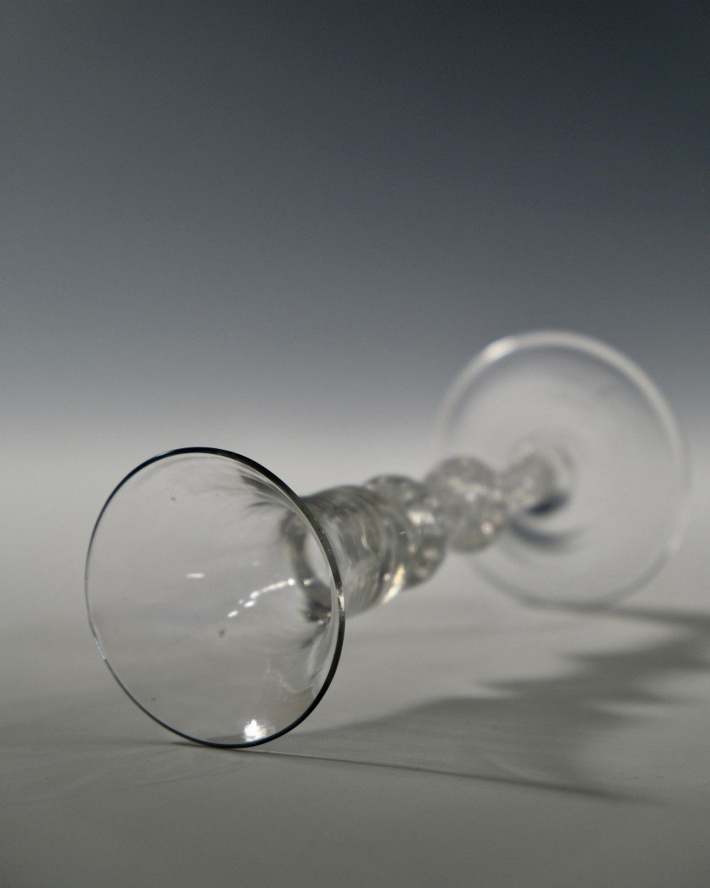 Double knopped air twist wine glass C1755 View IV