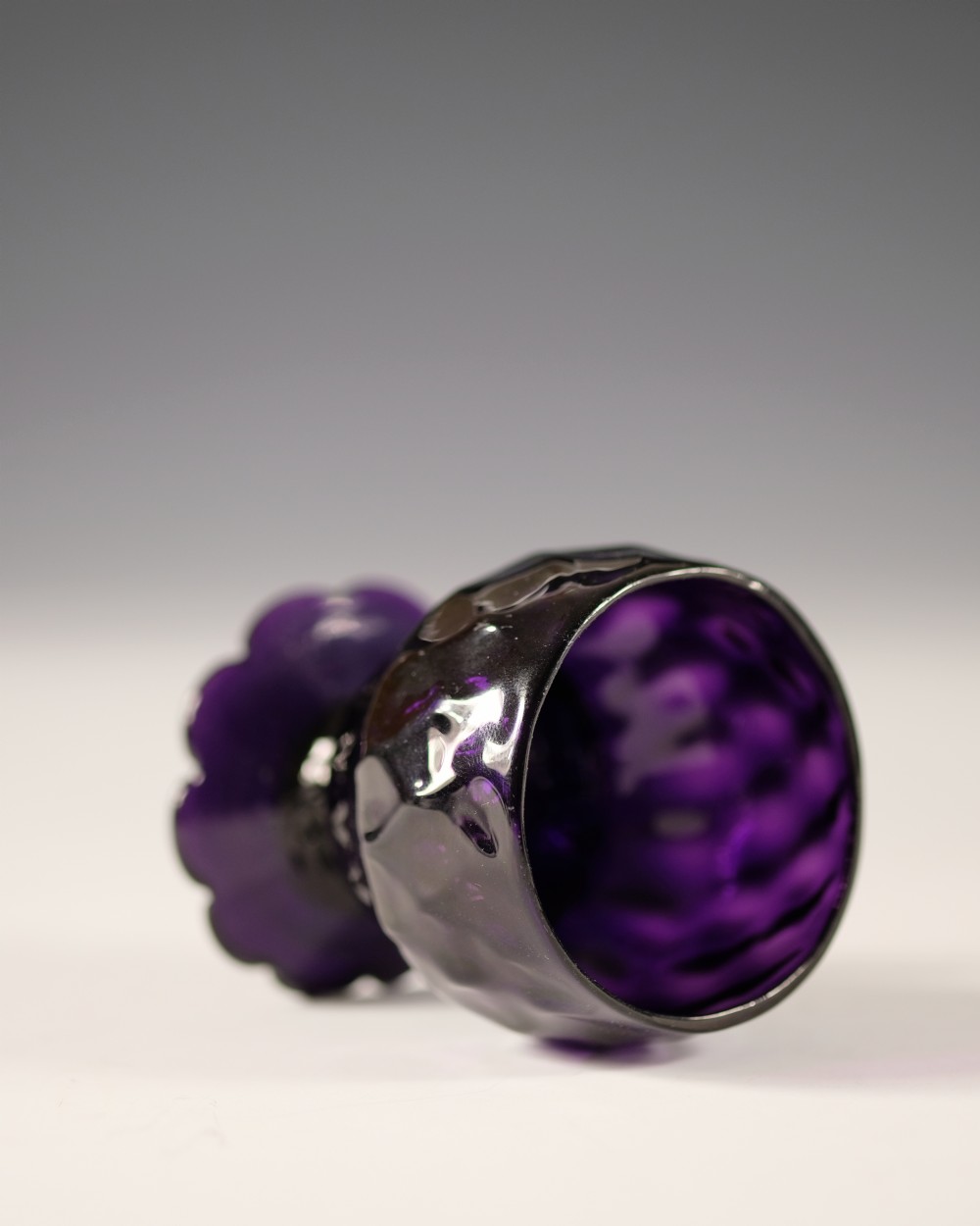 Amethyst bonnet glass English c1780 View IV