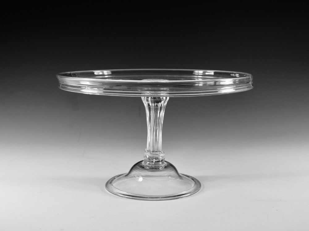 Antique glass - pedestal stem tazza English c1760