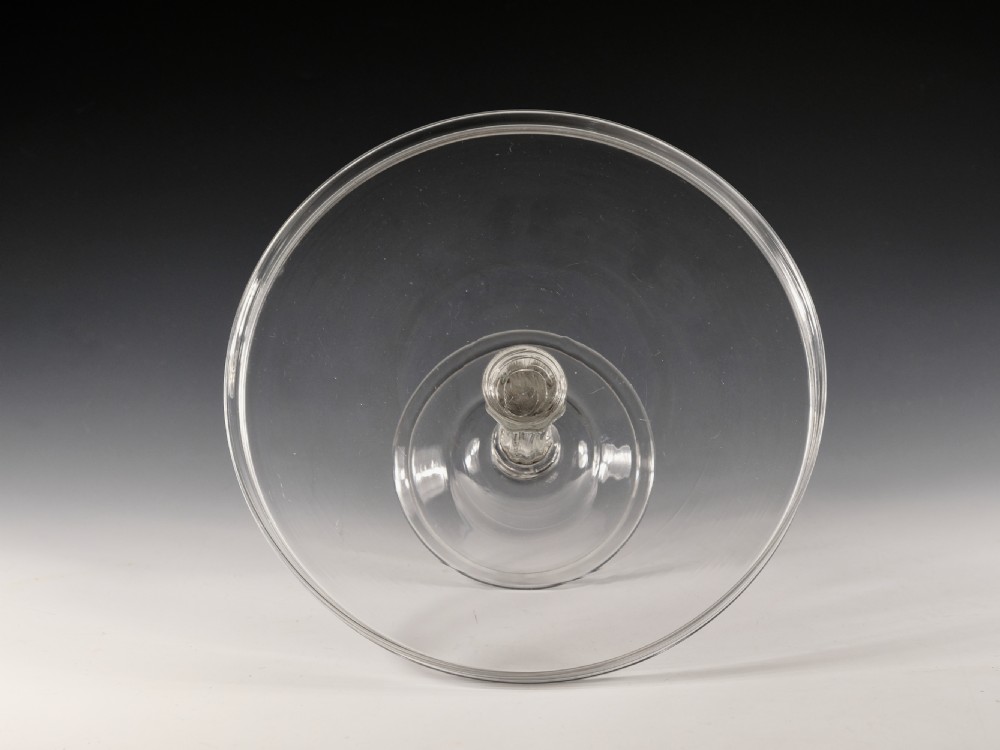 Antique glass - pedestal stem tazza English c1760 View VI