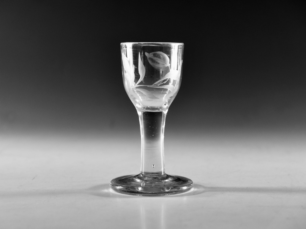 Antique glass - plain stem firing glass English c1760