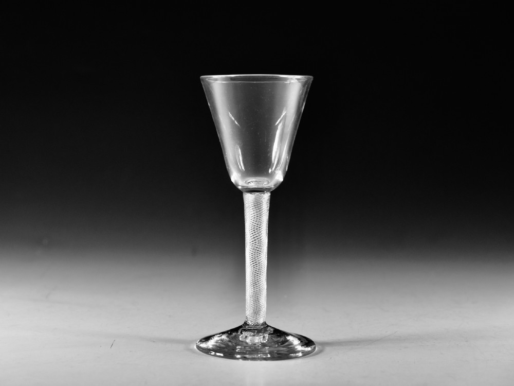 Antique glass - air twist wine glass English c1755