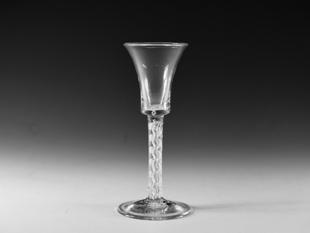 Antique glass - Fine air twist wine glass English c1755