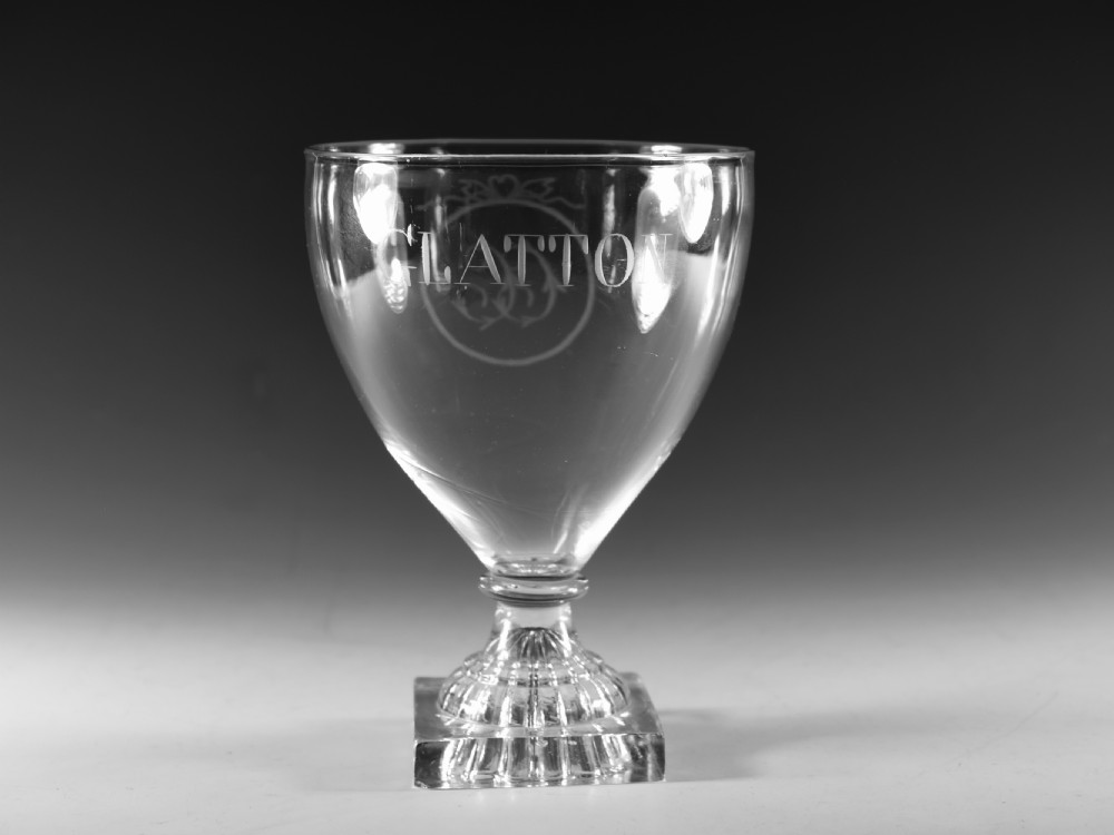 Antique glass - engraved rummer English late 18th century.
