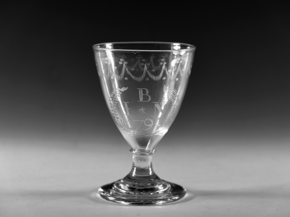 Antique glass - ovoid rummer English c1791