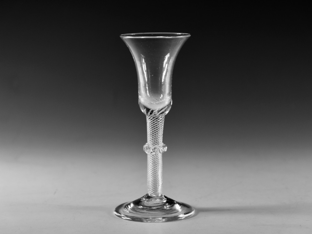Antique glass - Multi spiral air twist wine glass English c1755