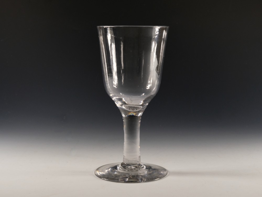 Antique glass - plain stem goblet English c1760