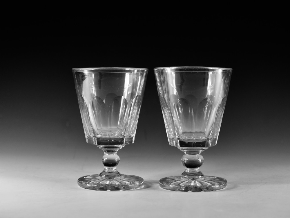 Antique glass - pair of rummers English c1830