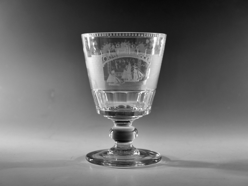 Antique glass - Sunderland Bridge goblet c1825