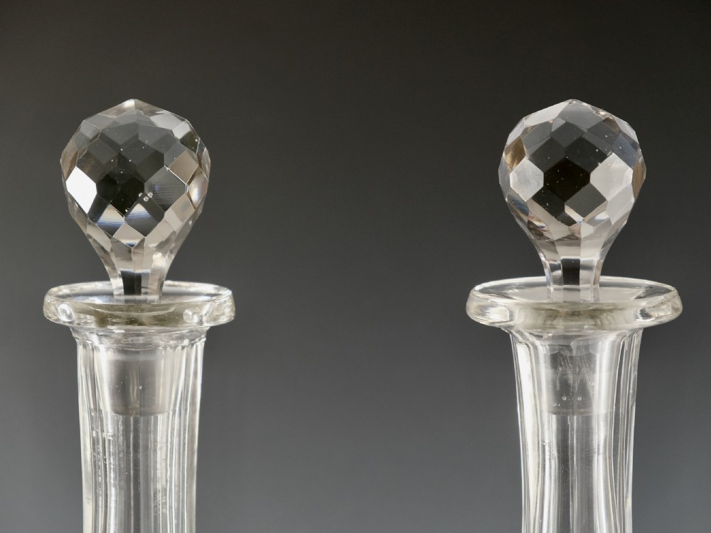 Antique glass - pair of magnum decanters English c1880 View VIII