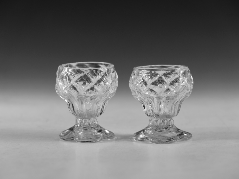Antique glass - pair of bonnet glasses English c1760