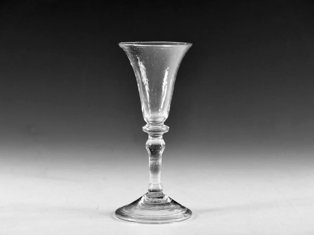Antique glass - balustroid wine glass English c1740