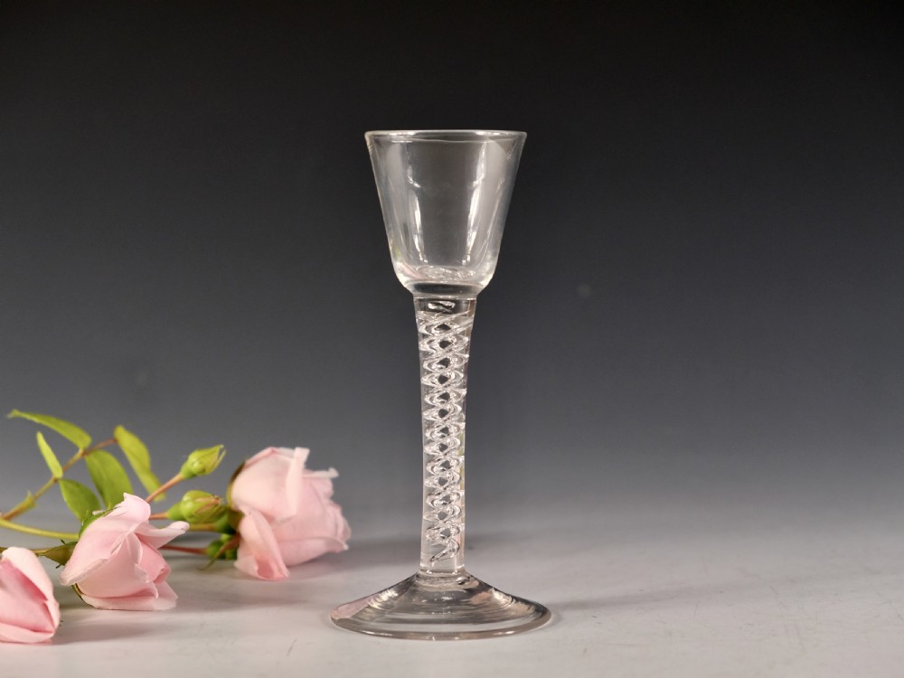 







Antique glass - mercury twist wine glass English c1755