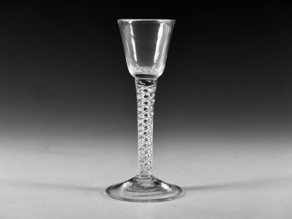 







Antique glass - mercury twist wine glass English c1755 View II