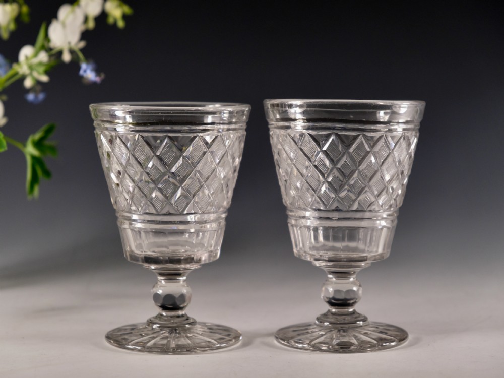 Antique glass - pair of rummers C1820