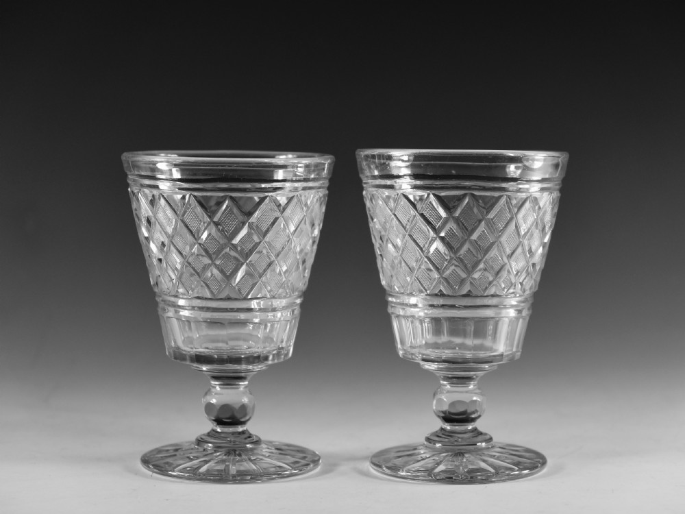 Antique glass - pair of rummers C1820 View II